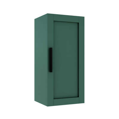 Meuble de salle de bain mural - Style scandinave moderne avec tablette et porte, profondeur 35,8 cm