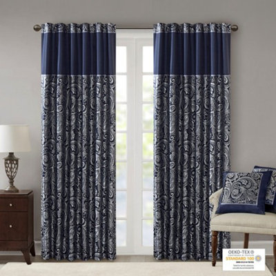 Paire de rideaux en jacquard