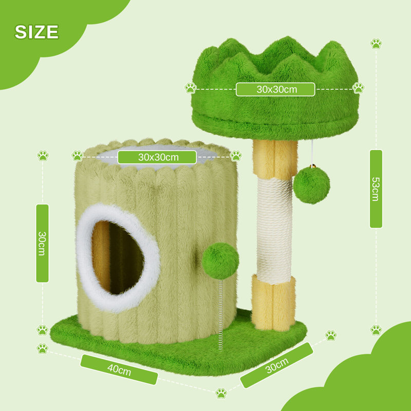 Amadahy 53cm H Cat Tree, Green