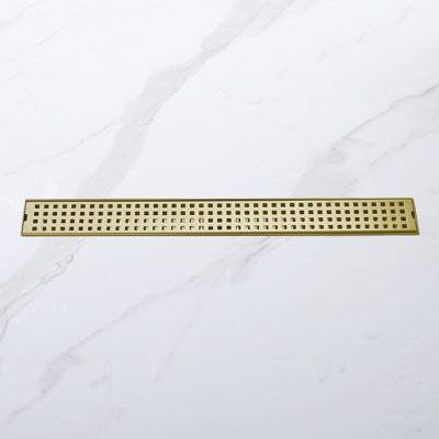 Modern Rectangular Grate Linear Grid 304 Stainless Steel Shower Drain with Hair Strainer and Lifting Hook