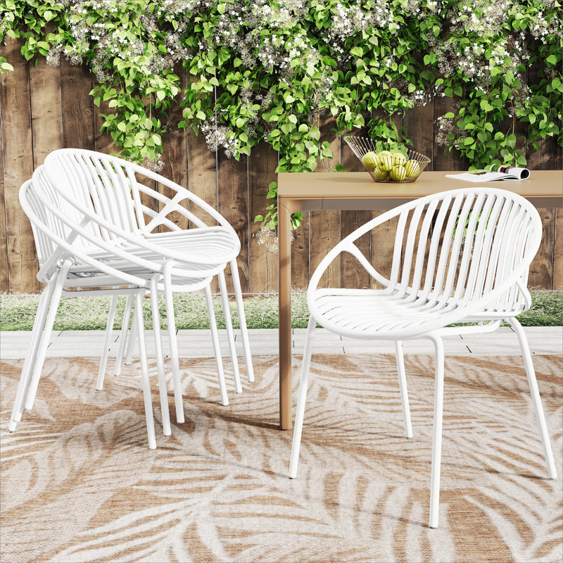 Chaises de salle à manger de patio, Blanc
