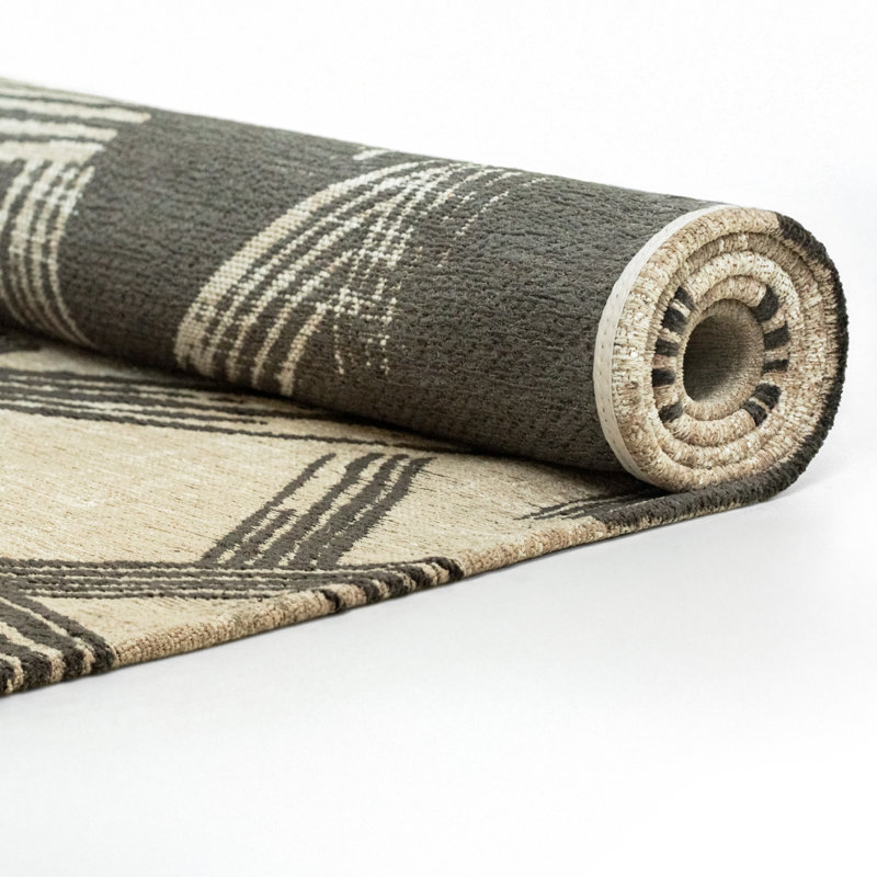 Meditation Kanji Slate Recycled P.E.T Area Rug, Square 140 cm