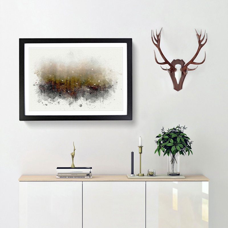 Lappach Forest in Italy in Abstract - Picture Frame Graphic Art Print, 48cm H x 65cm W x 2cm D, Black Framed