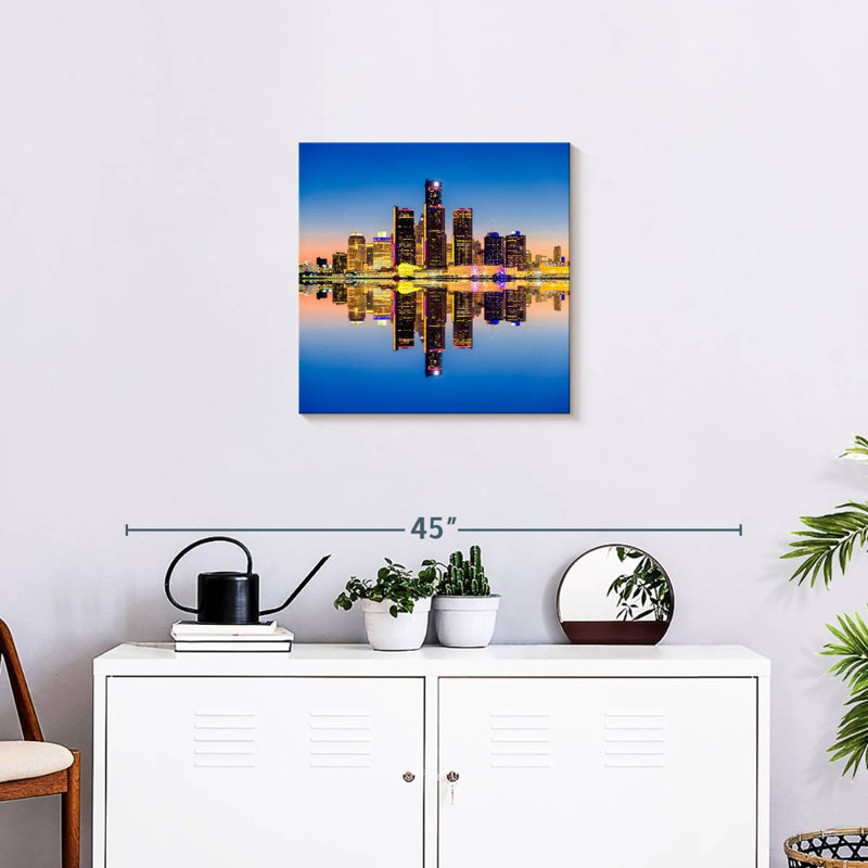 Arney Detroit Sunset Reflection, H 20 po x l 20 po