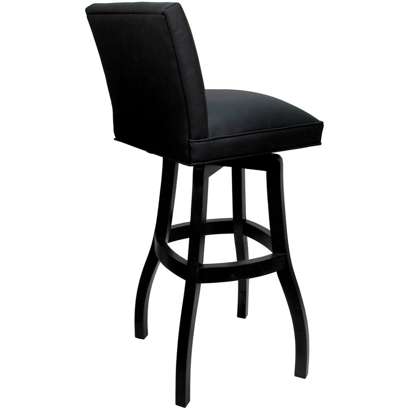 Tabouret de bar pivotant en bois sur base en S, Noir, noir, noir, noir, Noir, noir, noir, noir, Bar Stool (34" Seat Height)