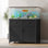 Support d'aquarium rectangulaire en métal robuste de 40 à 50 gallons avec prises de courant et armoire de rangement Perlint