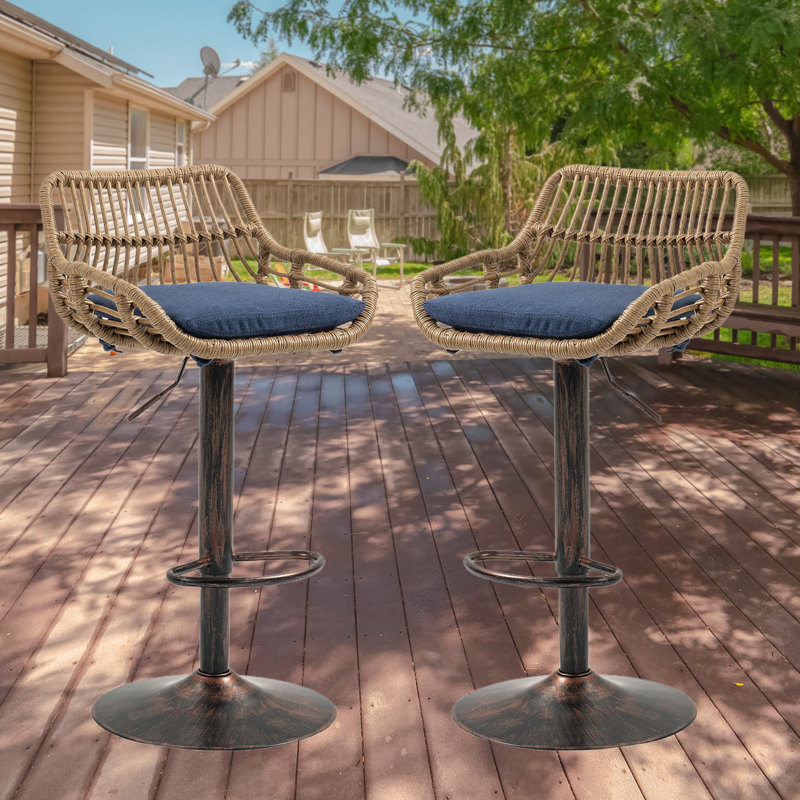 Tabouret d'extérieur 33,5 po, Bleu marine