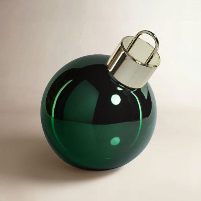 Lighted Glass Slanted Ball Holiday Accent