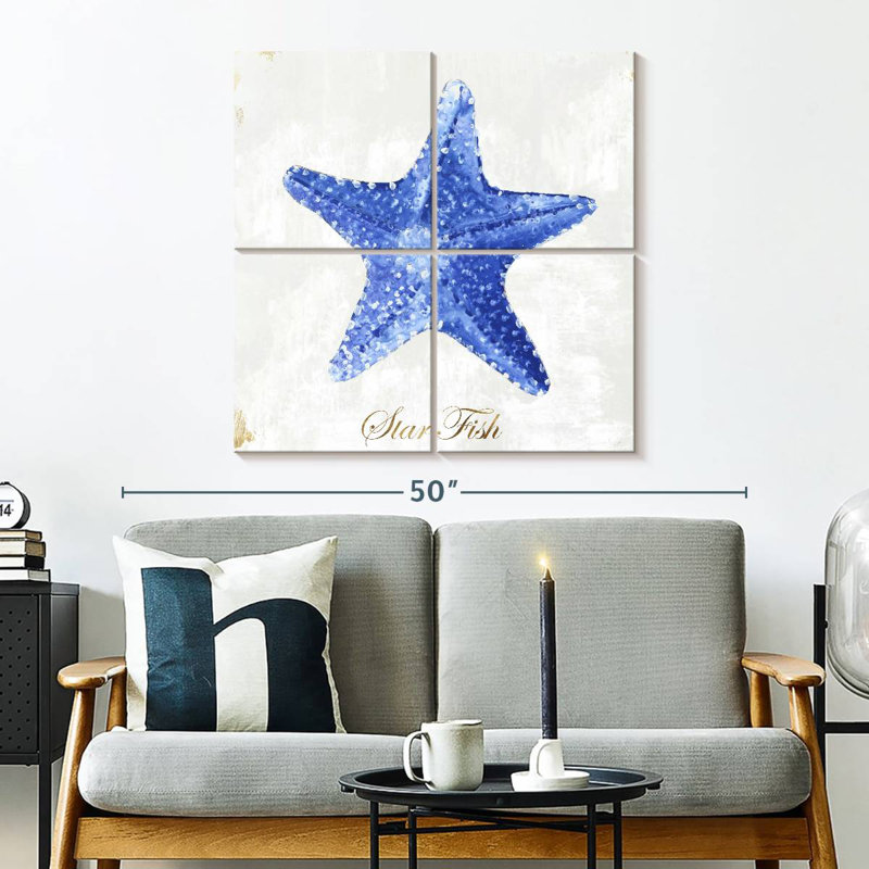 Brampt Blue Starfish, 32" H x 32" W