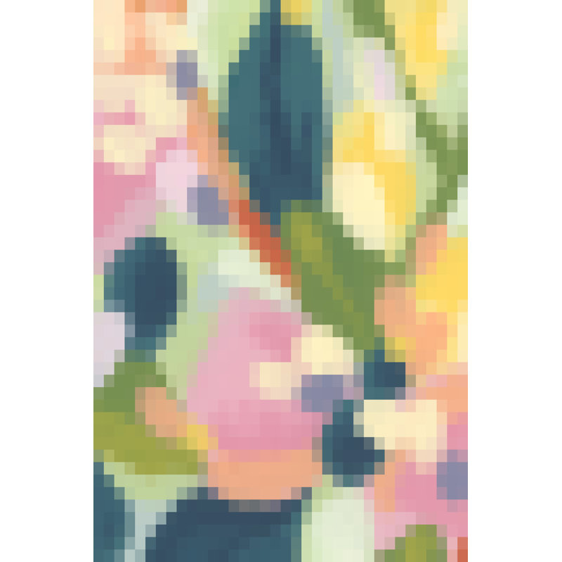 «Etoyi 8-Bit Garden II On Canvas» par June Erica Vess, reproduction, L 12 po x H 18 po