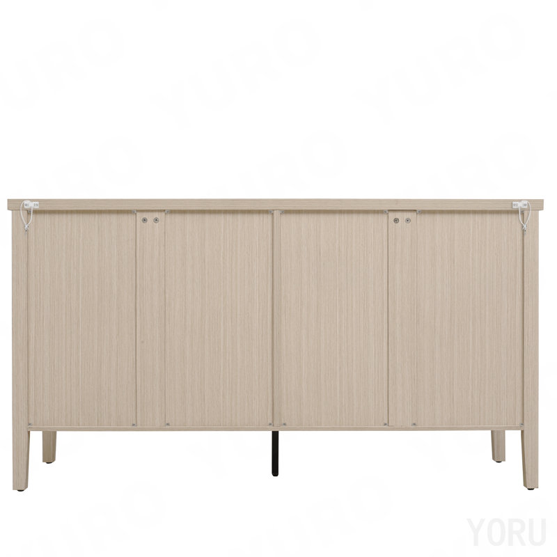 4-Door Storage Cabinet, Adjustable Shelves, Sideboard Buffet - Standard
