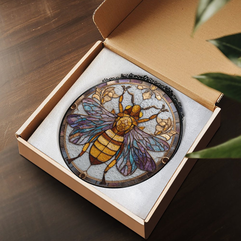 Vitrail Bee Design, 7.8x7.8in(20x20cm)