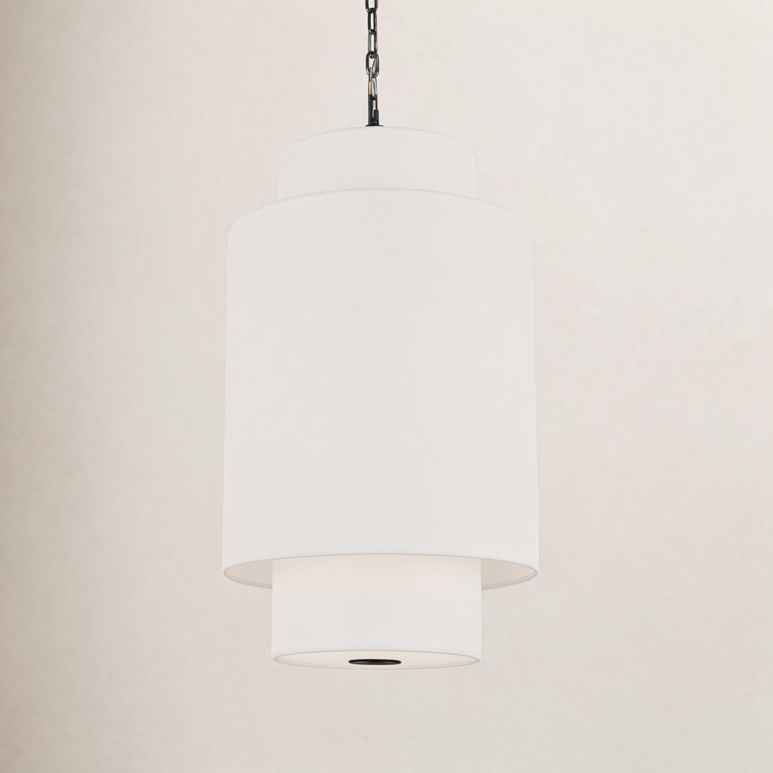 Mulroney Linen Dimmable Pendant, 27.38" H x 15" W x 15" D, Midnight Black, 1