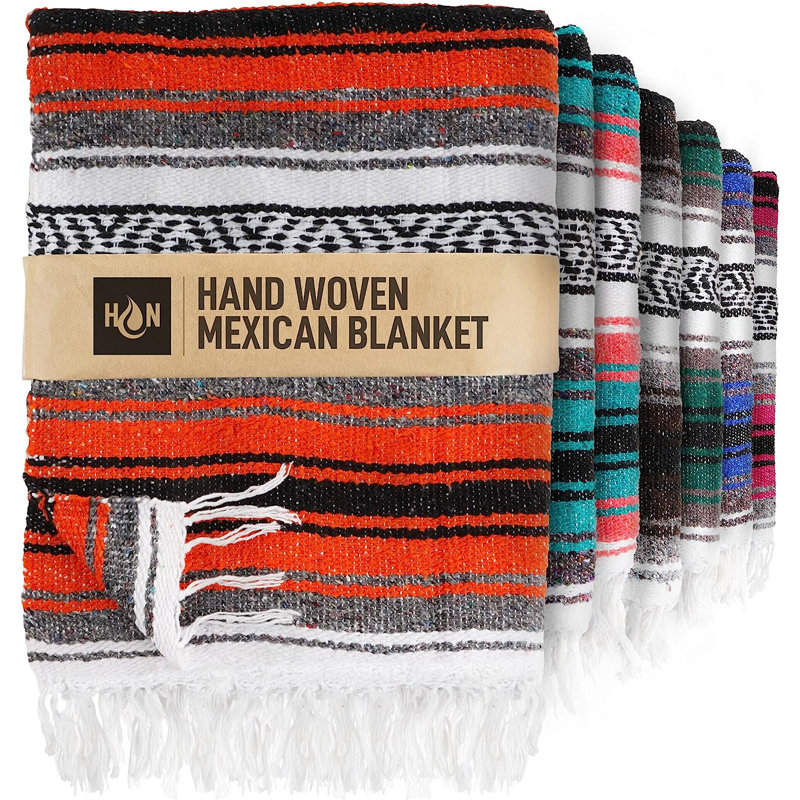 Hand Woven Heated Blanket, Orange