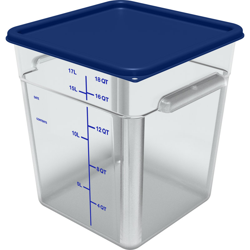 Couvercles carrés en plastique, Bleu