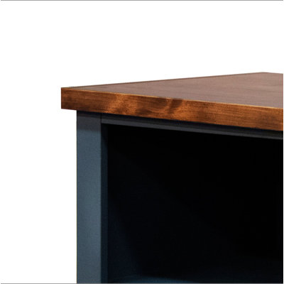 Bibliothèque à 72 tablettes de 72 pouces de haut, aucun assemblage requis, denim bleu et finition whisky