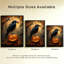 Corbeau d'Halloween perché sur une citrouille illuminée, tableau sur toile encadré, cadre marron, 61 x 91 cm-21055537-21055539