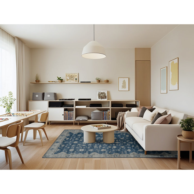 Machine Washable Overdyed Gray Area Rug, Rectangle 7' x 9'