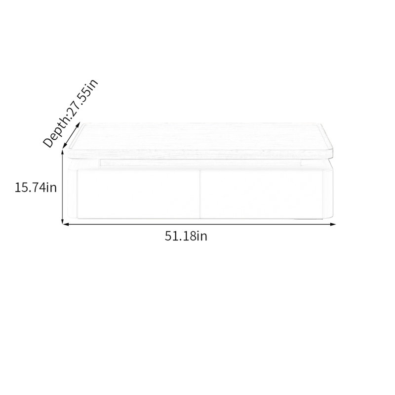 Emalea, Black, 15.74" H x 51.18" L x 27.55" W