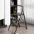 3 Step Ladder,Metal Ladder,Folding Step Stool Pass 800 lbs Load Testing,Library Ladder,Decorative Kitchen Step Ladder