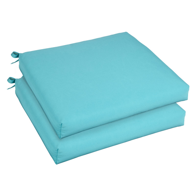 Sunbrella Outdoor 2.5'' Dining Chair Seat Cushion, Canvas Aruba Sunbrella® Canvas, 19" W x 19" D