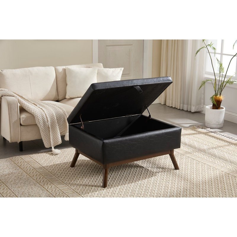 Banc de rangement Mid-Century, Noir