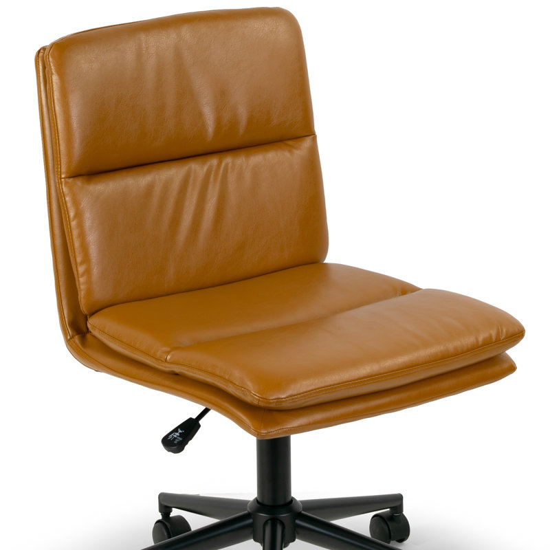 Chaise de travail pivotante en similicuir Moller, Brun cappuccino