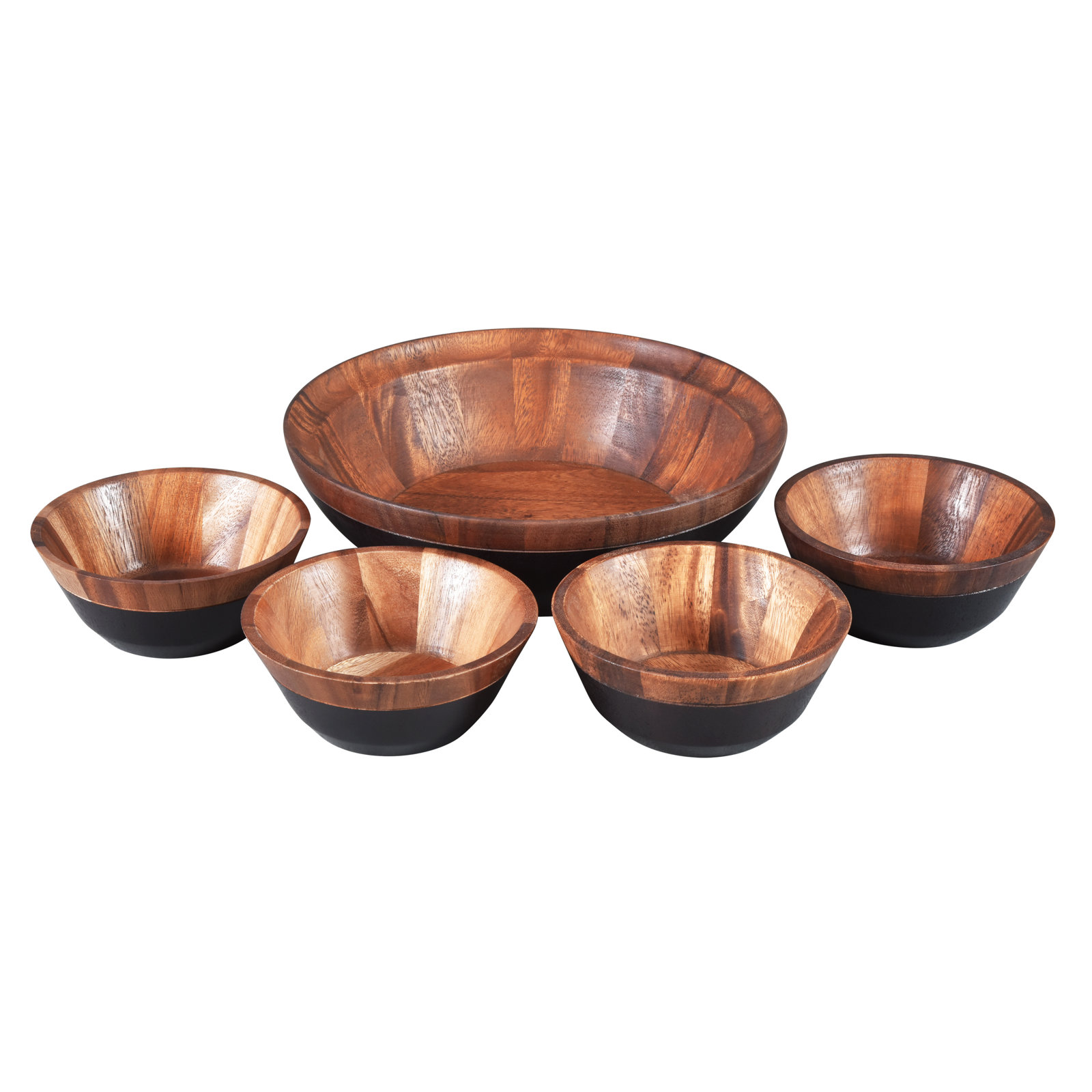 Noritake Kona Wood 5-Piece Salad Bowl Set