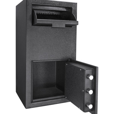 72 Cu Ft Keypad Guarded Safe - Black Steel, 14.26x14.26x26.73 In, 95.41 Lb, Fishing Countermeasure, 3 Deadbolts, Simple Function Shielded 14"x14"x27", Protection System, Solid Easy Control