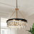 Kethe 4-Light Modern Dimmable Drum Chandelier with Black and Brass Crystal for Dining Room