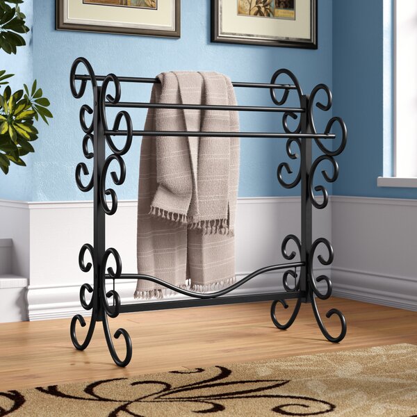 Welcome Home Accents Black Scrolled Metal Quilt Rack