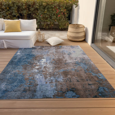 Machine Washable Indoor/Outdoor Xhevrie Brown Rug