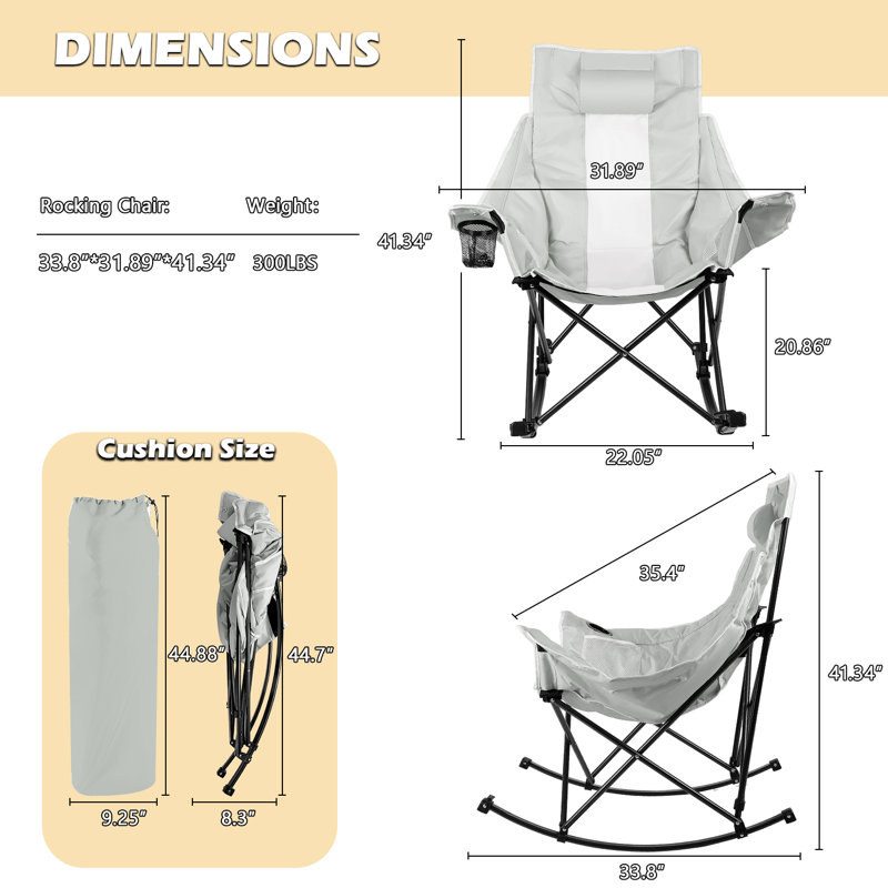Chaise berçante d'extérieur, Gris