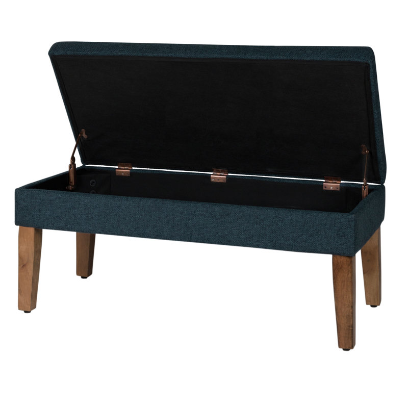 North Andover Upholstered Storage Bench, Navy