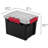 Sterilite 5 Gal Gasket Box, Stackable Storage Container with Lid, Black, 18 Pack