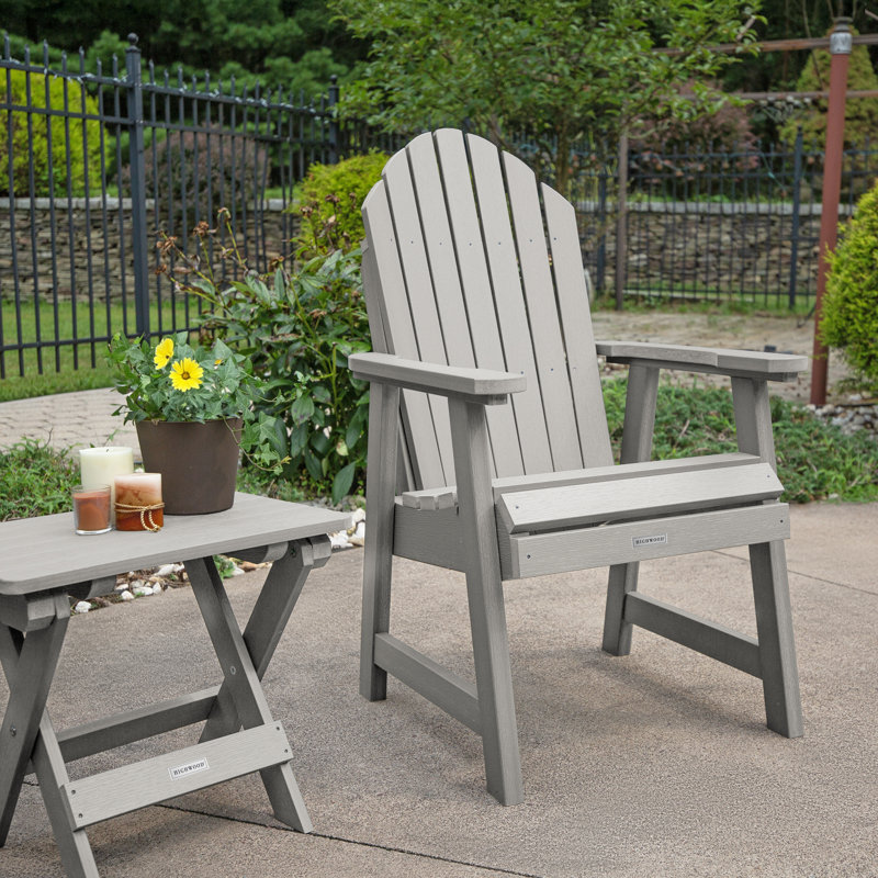 Chaise Adirondack en plastique avec table Anette, Harbor Gray