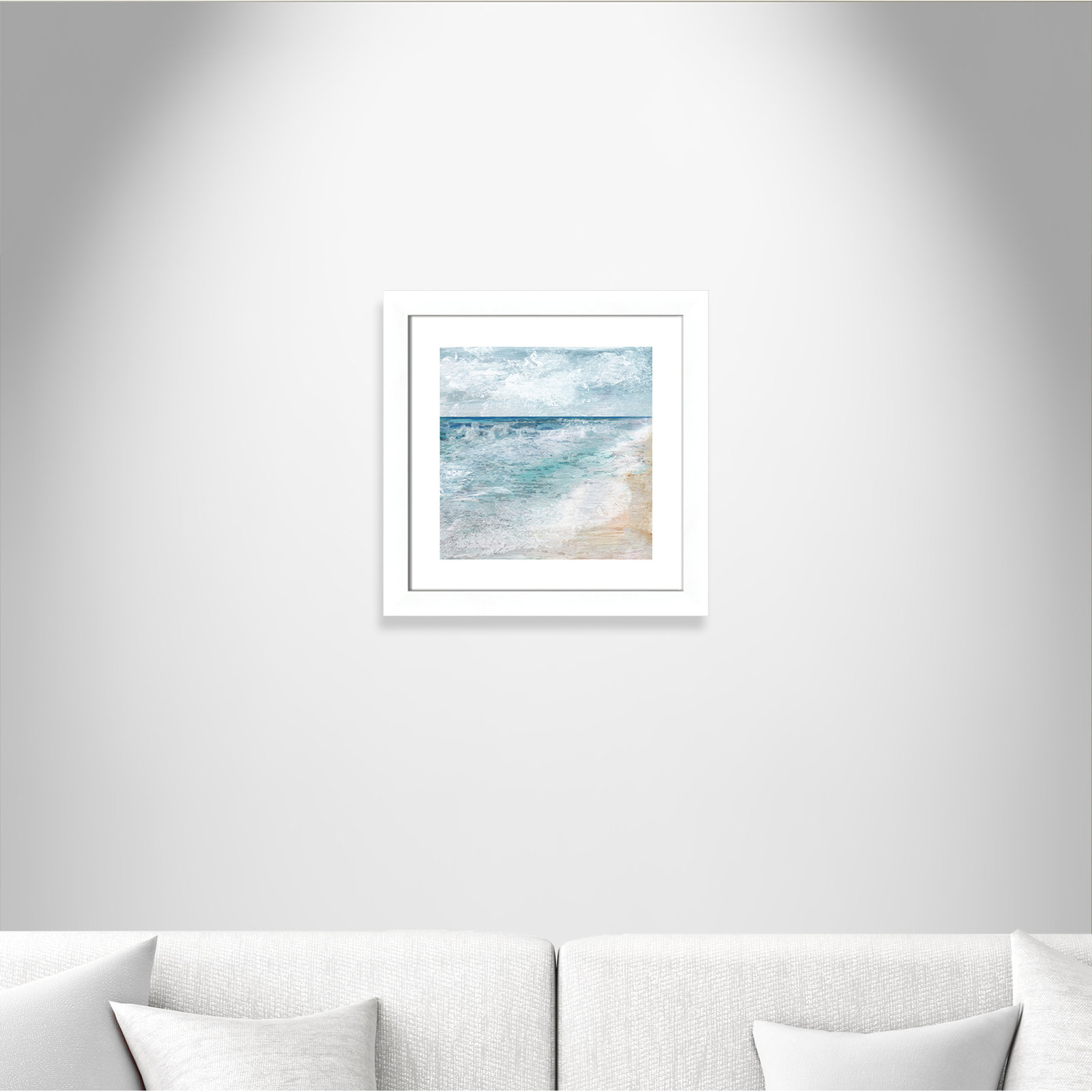 Basel "Shore Walk" Print, 18.5" H x 18.5" W x 1.25" D, Matte White