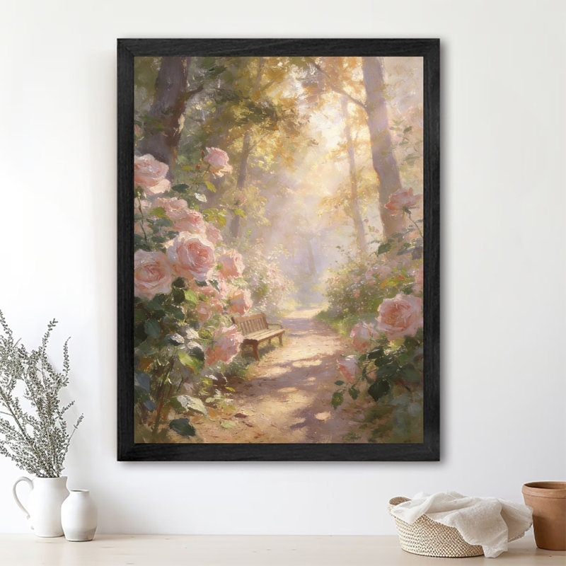 "Black Dreamy Rose Garden", art mural de style français, impressions encadrées, H 11 po x l 9 po