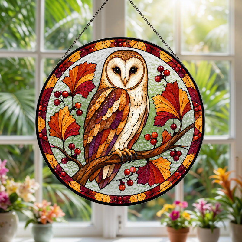 Birds Window Panel, H 12 po
