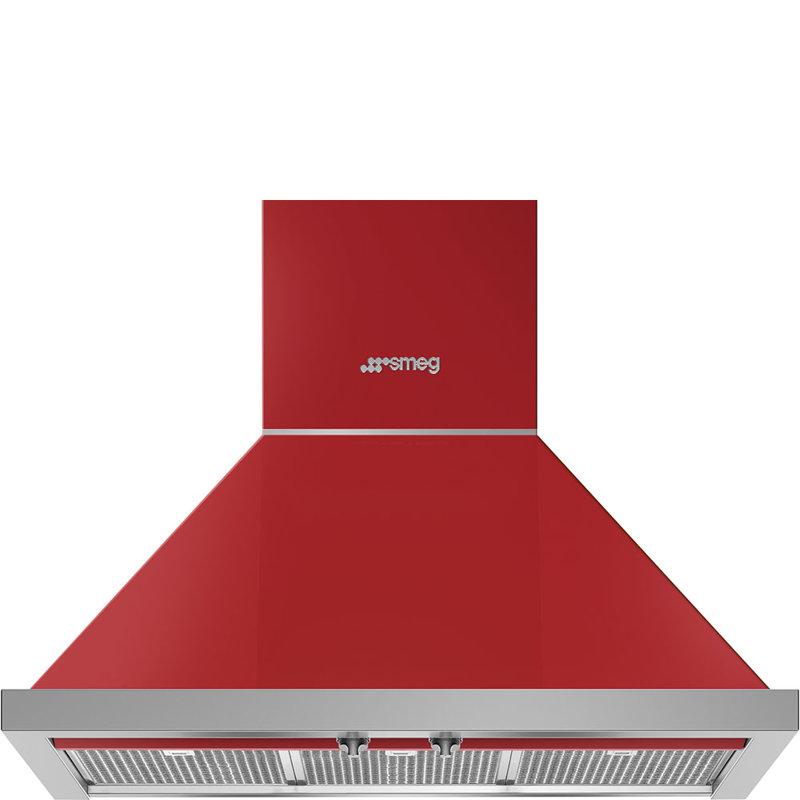 SMEG Hotte murale convertible 30 pouces Portofino 600 CFM, Rouge