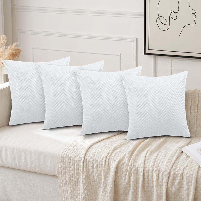 Square Throw Cushion Pad, White