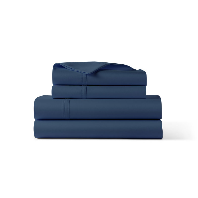 Ensemble de draps pour grand lit, Bleu marine, Grand