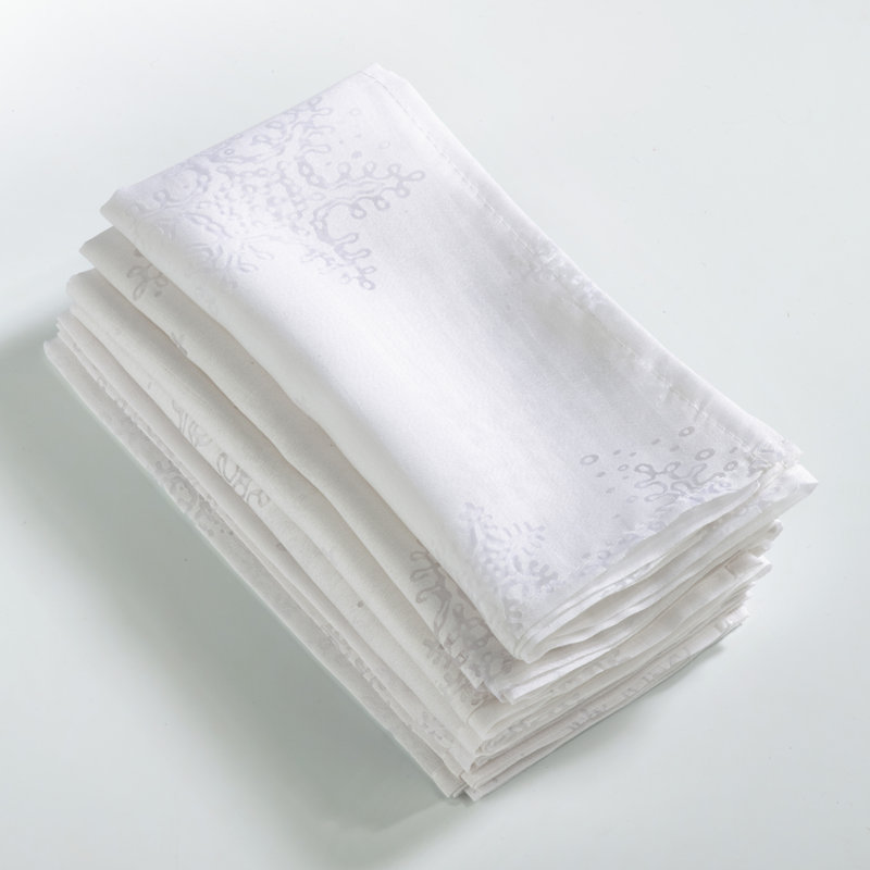 Evening Snowflake Collection Polyester Embroidered Square Napkin