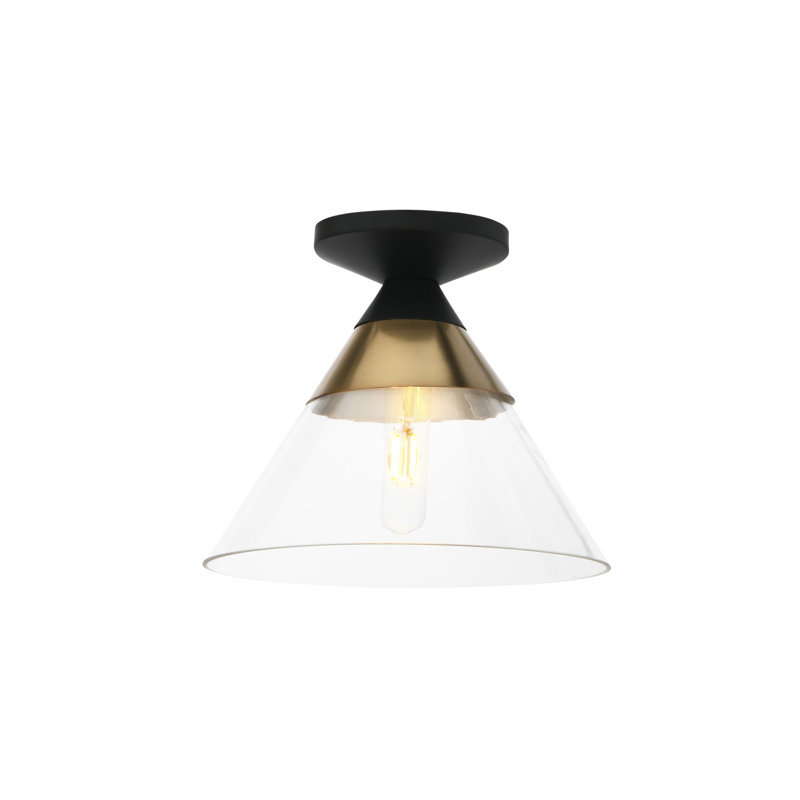 Plafonnier encastré en verre Cvetank, Noir mat / bronze brossé