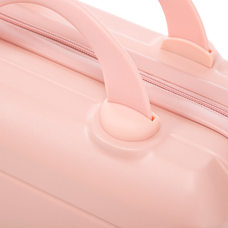 2-Piece ABS Hard Shell Luggage Set With Cosmetic Case And Spinner Wheels, Pink