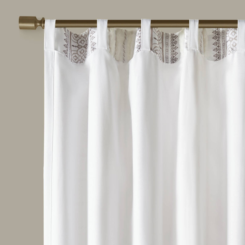 Extra Long White Velvet Geometric Stripe Drape Panel