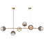 Lighting Luminaire suspendu sphère moderne 6 lumières, lustre spoutnik Mid-Century