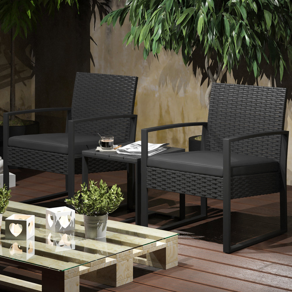 2-Sitzer Lounge-Set Overshores aus Rattan mit Polster