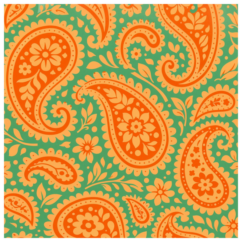 Couvertures florales orange à motif cachemire, 50in W x 60in H