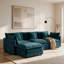 Canapé modulaire surdimensionné en chenille, canapé modulaire en forme de L avec repose-pieds, mobilier de salon 3 places avec coussins-635882108-635882105